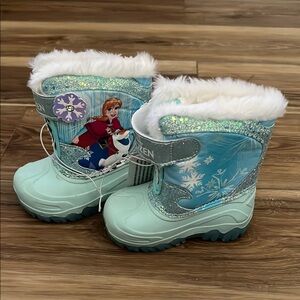 Disney Blue and White Winter Boots with Faux Fur